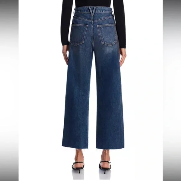 Veronica Beard Taylor Cropped Wide-Leg Jeans 27 NWT Equinox Blue - Picture 3 of 10